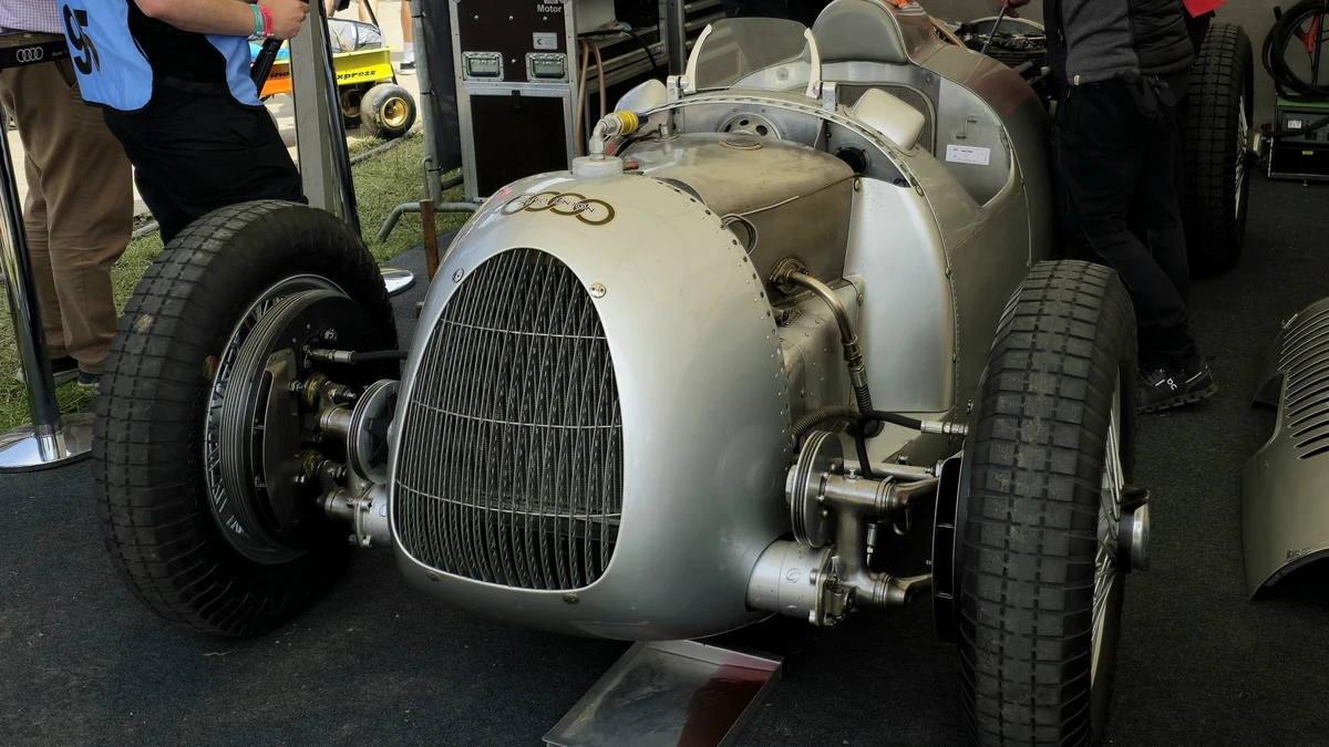 Mid-Engine V16 Silver Competition Prototype Auto Union Type C mid engine V16 silver arrows competition car