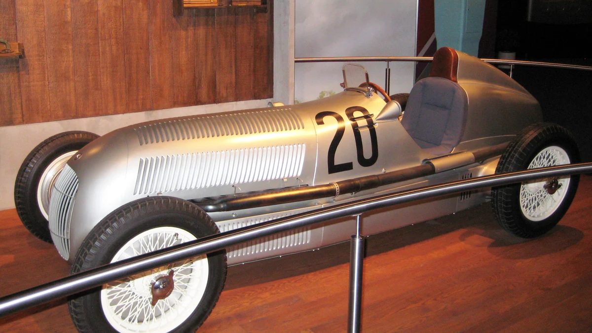 Mercedes-Benz W25 bare aluminium silver arrows Grand Prix racer