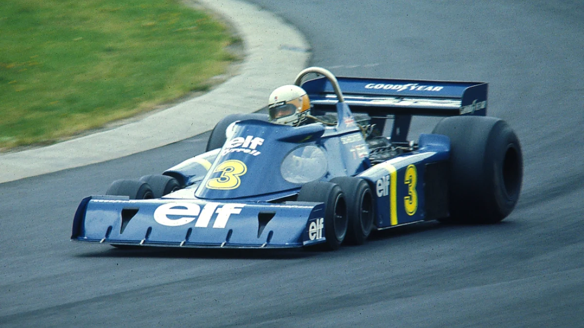 Tyrrell P34 six wheel f1 car driven by Jody Scheckter in 1976